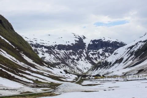 Spring mountain valley Stock Photos