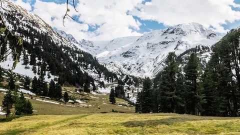 Spring Mountain View Clouds Timelapse 4k Stock Footage 75232009