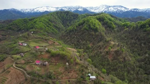 Spring in the mountain village Stock Footage 236973673