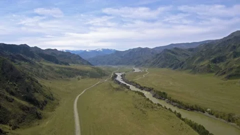 Spring in the mountains, dry mountain slopes in the south of Altay Stock Footage 108312652