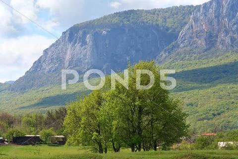 Spring mountains landscape (crimea, ukraine) Stock Photos