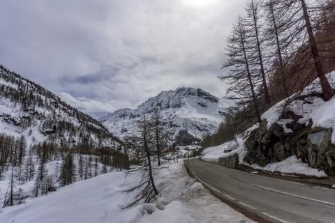 Spring in the mountains with lots of snow Stock Photos