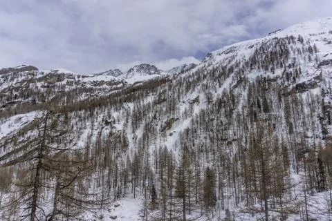 Spring in the mountains with lots of snow Stock Photos