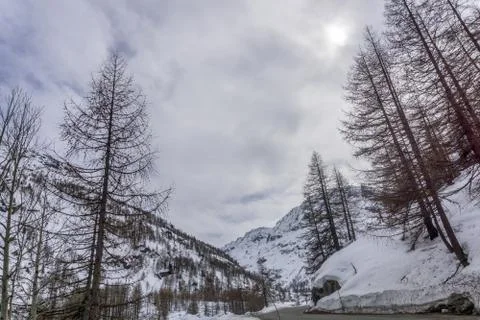 Spring in the mountains with lots of snow Stock Photos