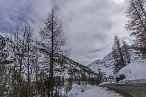 Spring in the mountains with lots of snow Stock Photos
