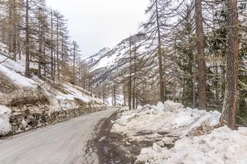 Spring in the mountains with lots of snow Stock Photos