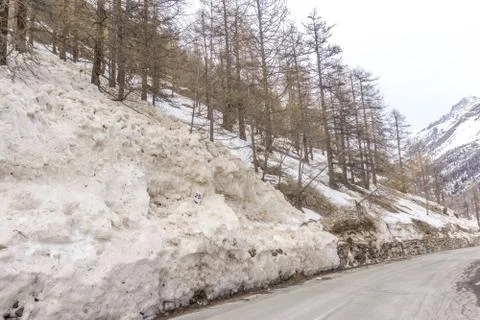 Spring in the mountains with lots of snow Stock Photos