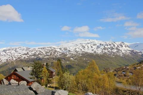 Spring mountains of Norway Stock Photos