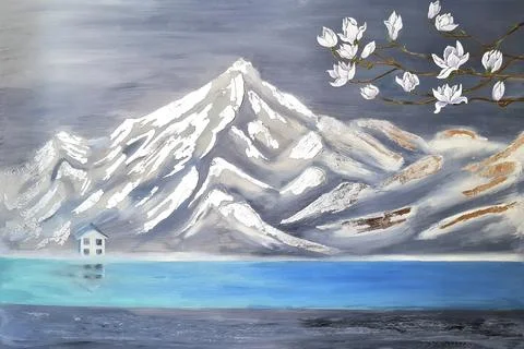 Spring in mountens Stock Illustration