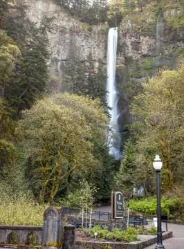 Spring at multnomah falls oregon. Stock Photos