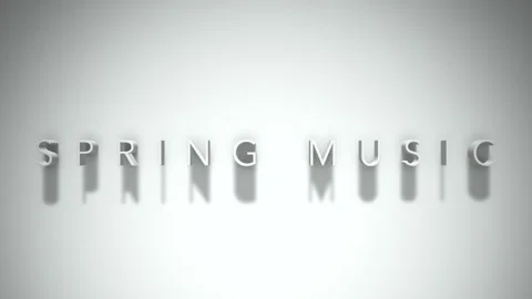 Spring music 3D title animation white text on a white background Vídeo Stock 299427968