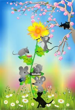 Spring music Stock Illustration