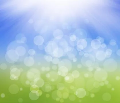 Spring nature background in blue and green Stock Illustration