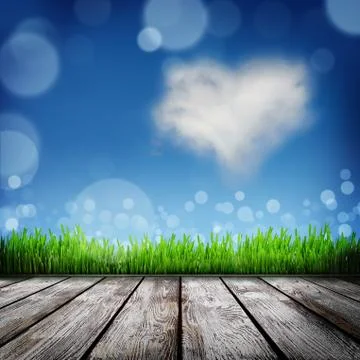 Spring nature background with grass Stock Illustration