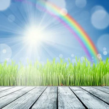 Spring nature background with grass Stock-Illustration