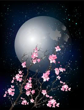 Spring night Stock Illustration