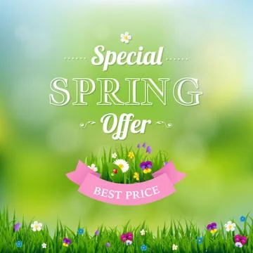 Spring Offer Banner Stock Illustration