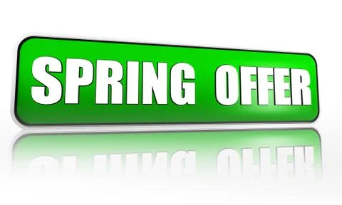 Spring offer green banner Stock Illustration