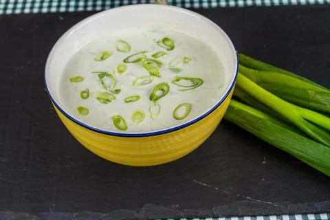 Spring onion and ricotta cheese dip Stock Photos
