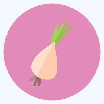 Spring Onion Icon in trendy flat style isolated on soft blue background Stock Illustration