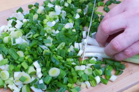 Spring onions for salad Stock Photos