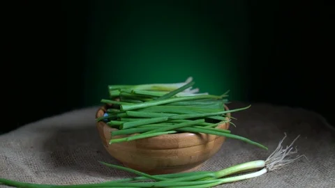 Spring onions Turning Loopable Stock Footage 83962474