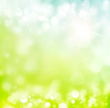Spring or summer abstract background with bokeh lights. Stock Illustration
