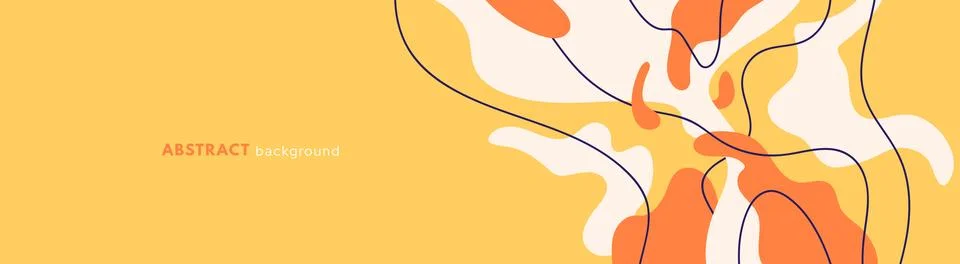 Spring or summer background with abstract line and dynamic shapes. Compositio Stock Illustration