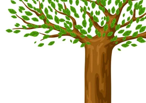 Spring or summer background with stylized trees. Stock Illustration