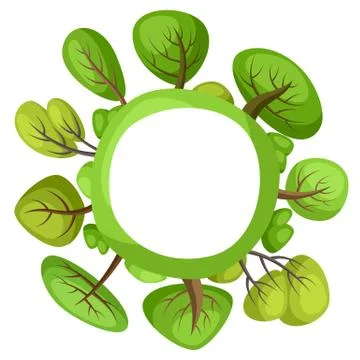 Spring or summer background with stylized trees. Stock Illustration