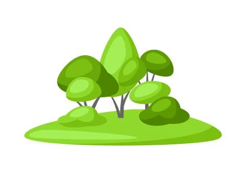 Spring or summer background with stylized trees. Stock Illustration