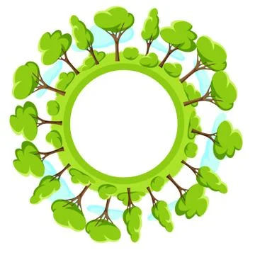 Spring or summer background with stylized trees. Stock Illustration