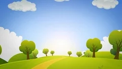 Spring Cartoon Nature Background Loop | Stock Video | Pond5