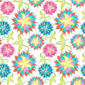 Spring or summer flowers pattern. Floral background Stock Illustration