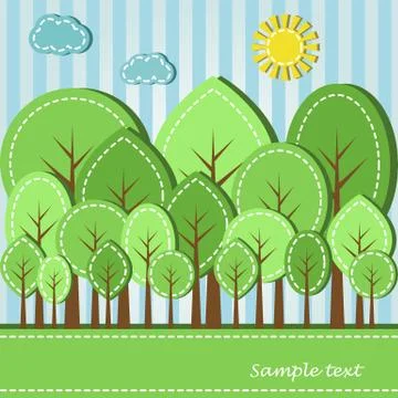 Spring or summer forest Stock Illustration