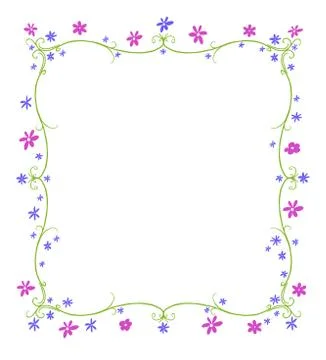 Spring or summer frame of flowers Stock Illustration