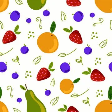 Spring or summer pattern on a white background Stock Illustration