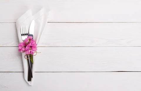 Spring or summer table setting Stock Photos