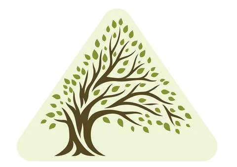 Spring or summer tree with green leaves. Natural illustration. Stock Illustration