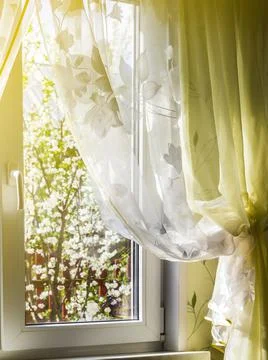 Spring outside window Stock Photos