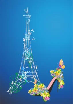 Spring in Paris Stock Illustration