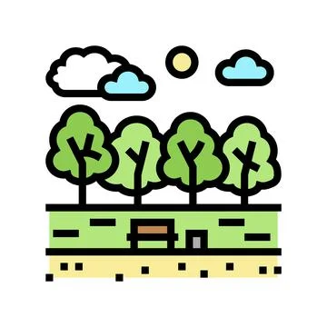Spring park color icon vector illustration Ilustración de archivo