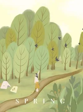 Spring in the Park Ilustración de archivo