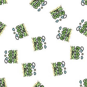 Spring park vector seamless pattern Stock Illustration