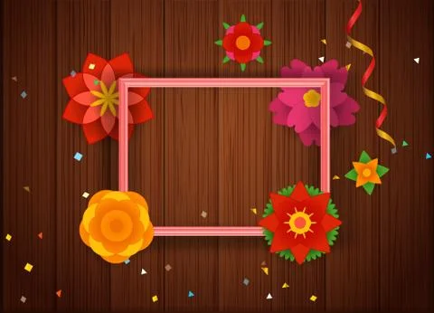 Spring party poster vector concept. Presentation vector template. Different d Stock Illustration