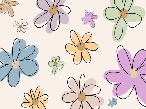 Spring pattern with colourful flowers. Stock Illustration