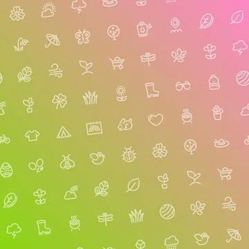 Spring Pattern on Gradient Colorful Background Illustrazione stock