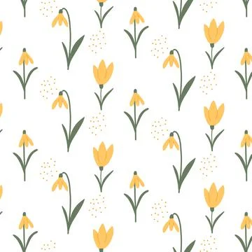 Spring pattern with snowdrops. Stock Illustration