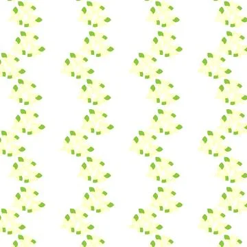 Spring pattern with yellow linden flowers and green leaves Illustrazione stock
