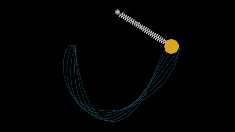 Spring pendulum in chaotic motion Stock Footage 261118205